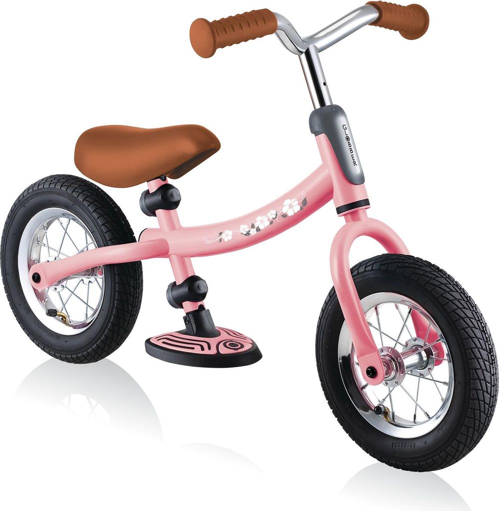 GLOBBER GO BIKE AIR – Laufrad für Kinder, 10,8 Zoll Luftbereifung, Lenker und Sattel höhenverstellbar, pastellrosa