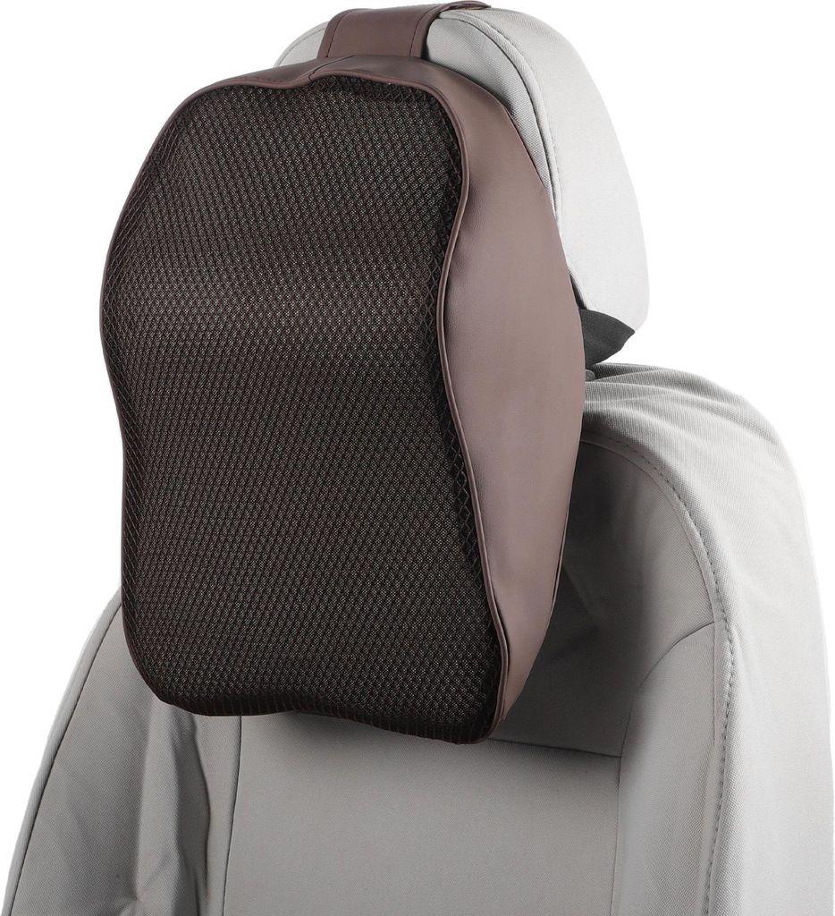 Auto Kopfstützenkissen Ergonomisches Bequemes Nackenkissen Nackenstützkissen Polyester, Memory Foam Verstellbare Breite Braun 1 Stück für Autof...