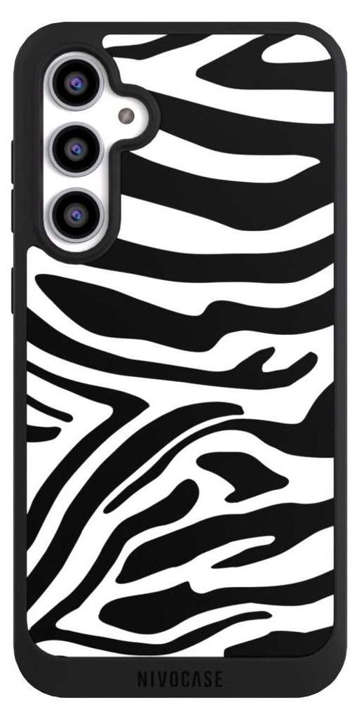 NIVOCASE Handyhülle für Samsung Galaxy S23 FE Hülle NIVOpure Case Schwarz Animal-Look Animalprint Zebra
