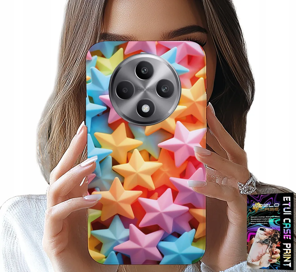 Custodia Oppo Reno12 F 5G Libretto Stelle Colorate | Cover Folio Pelle