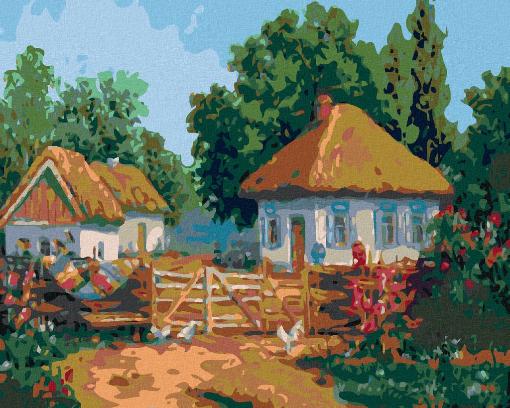 Zuty - Malen nach Zahlen - DORFHÄUSCHEN, 40x50 cm, ohne Keilrahmen