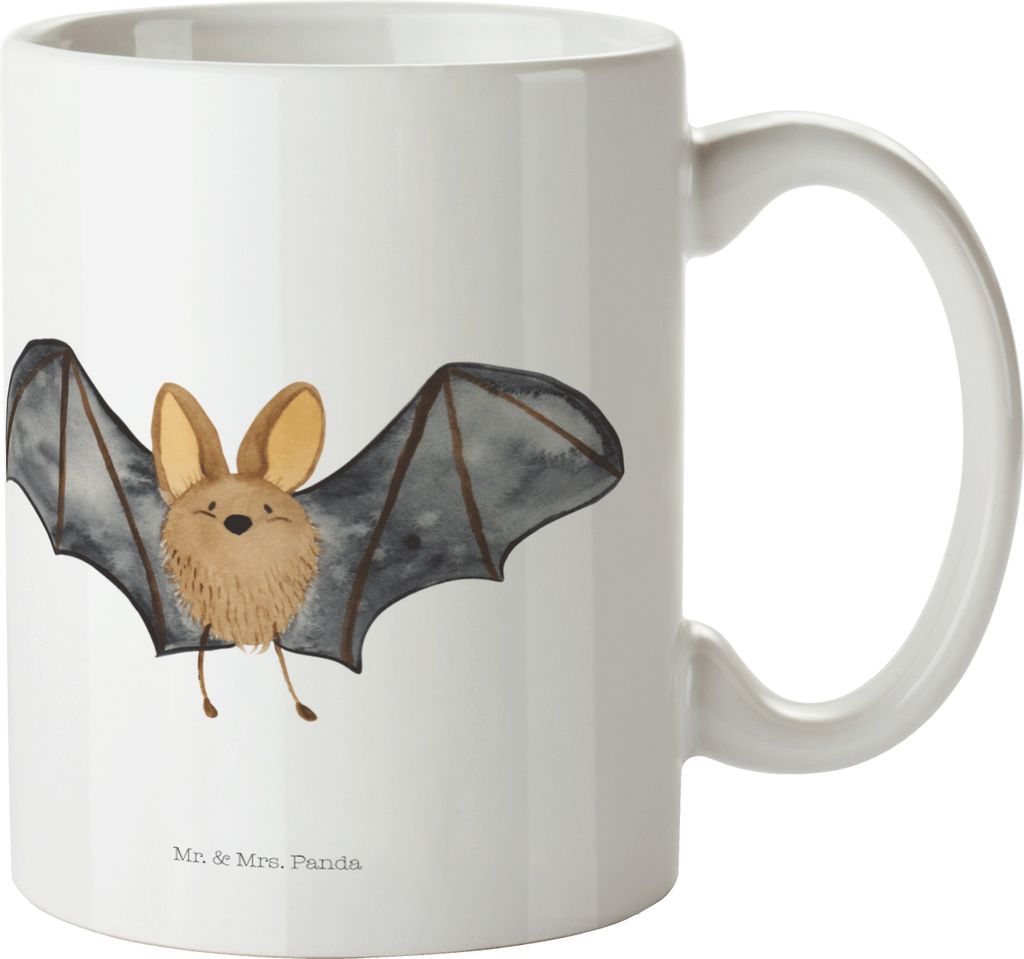 Mr. & Mrs. Panda Becher Fledermaus Flügel - Weiß - Geschenk, kaffeetasse keramik, schöne tasse, Keramiktasse, Lustige Sprüche