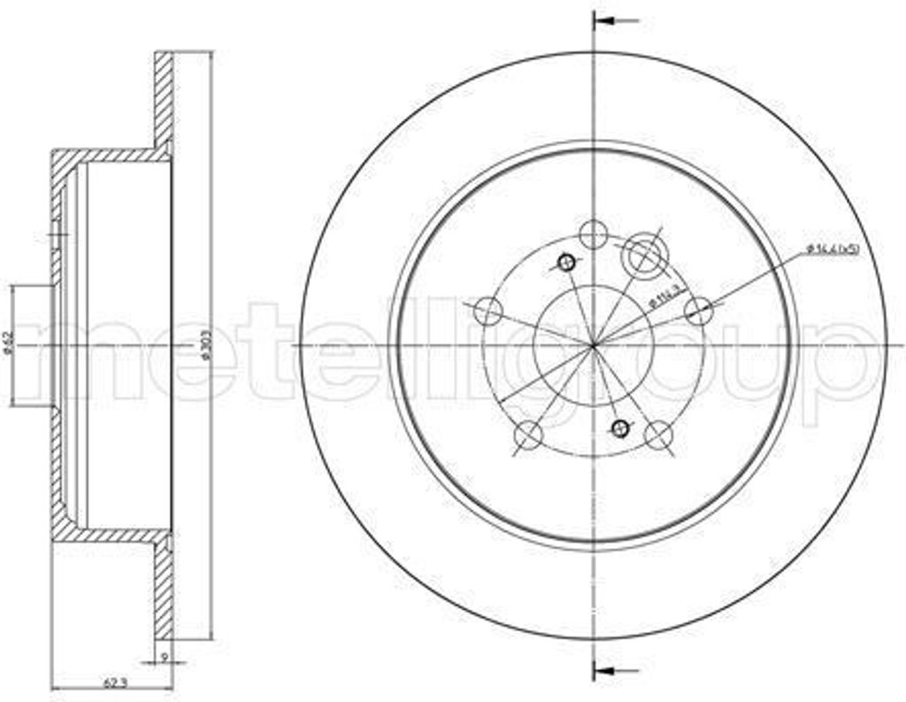 2x METELLI Bremsscheibe 23-0803C für TOYOTA RAV 4 II (CLA2_ XA2_ ZCA2_ ACA2_)