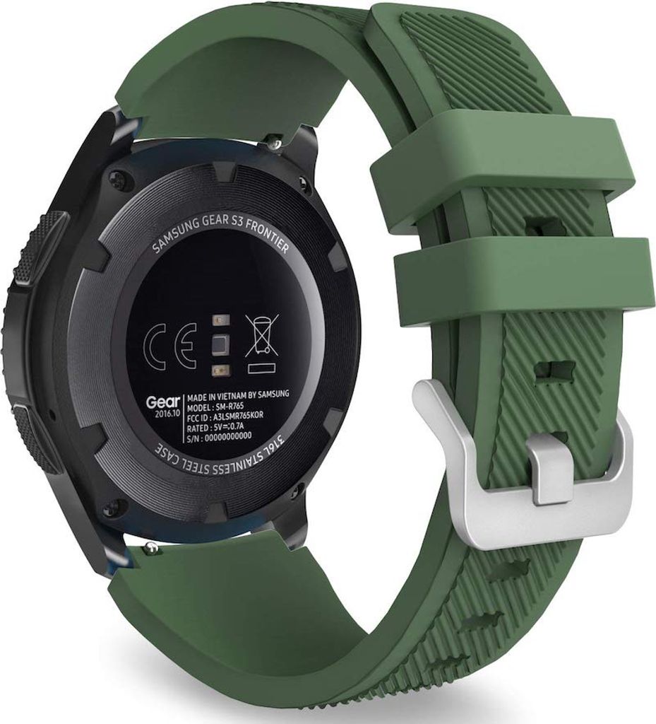 BStrap Silicone Sport Armband für Garmin Venu 2, dark green