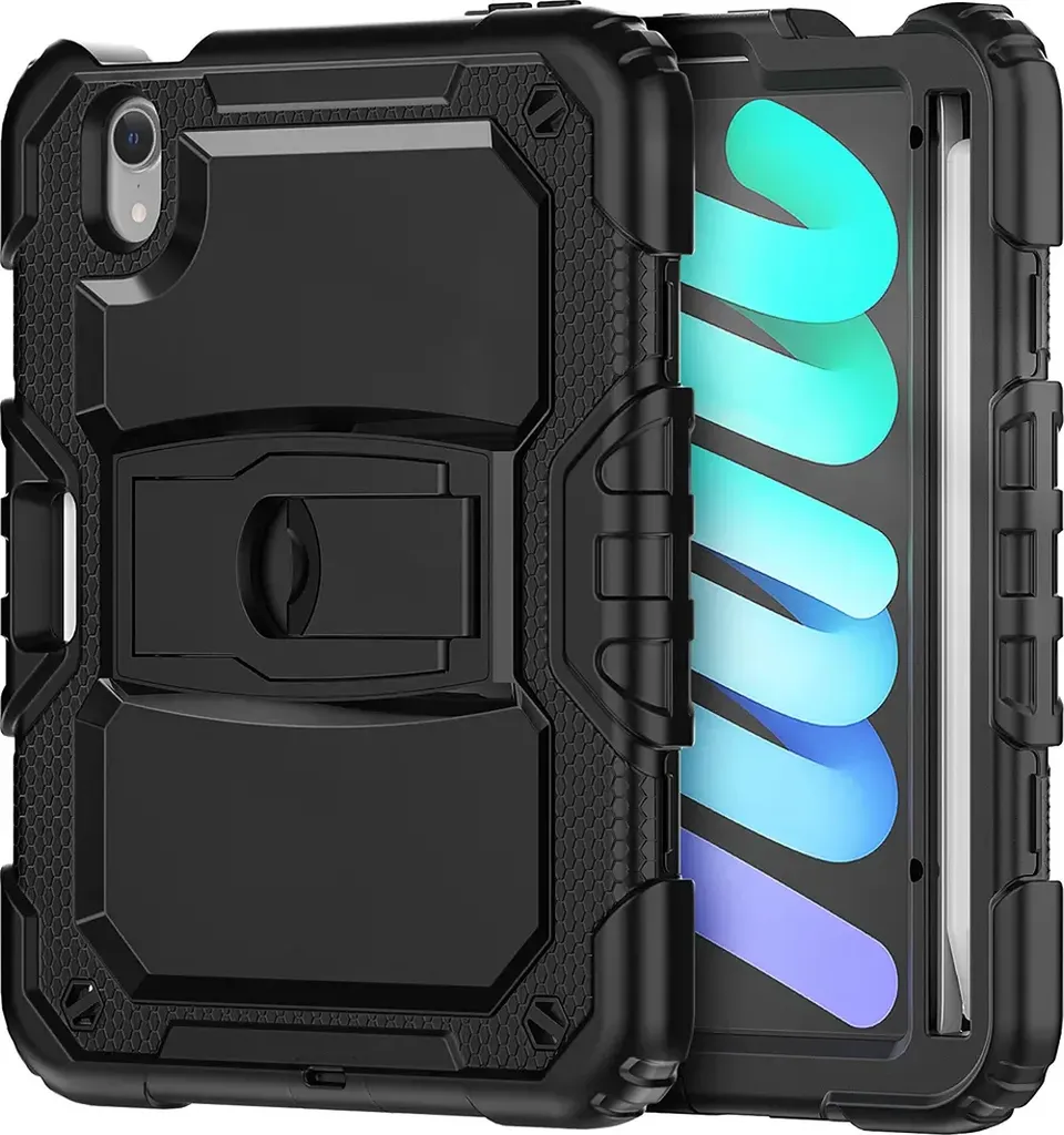 Custodia iPad Mini 6 per Studenti e Famiglie - Nera con Stand