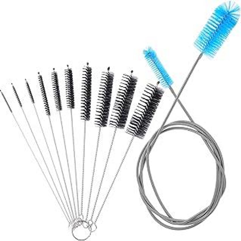 SLSON 11 Stuck Aquarium Reinigungsbürste,155 cm Doppelendige Flexible Rohrbürste,10 Stuck Nylon Reinigungsbürsten Set in Verschiedenen Größen ...