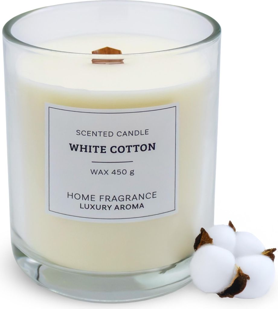 1.09 Bougie parfumée en pot WHITE Coton - Environ 1,1 Kg / Image du produit 