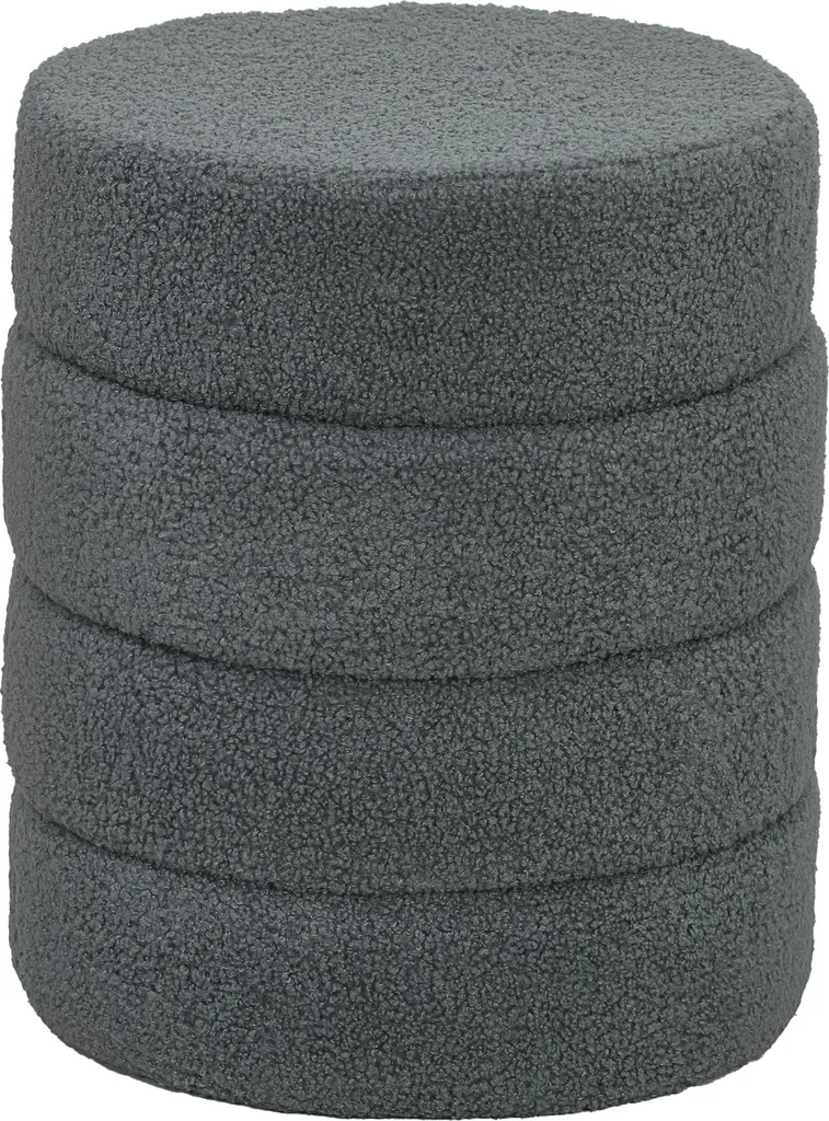 HOMCOM Sgabello Design Grigio Antracite Ø40 cm in Tessuto e Schiuma