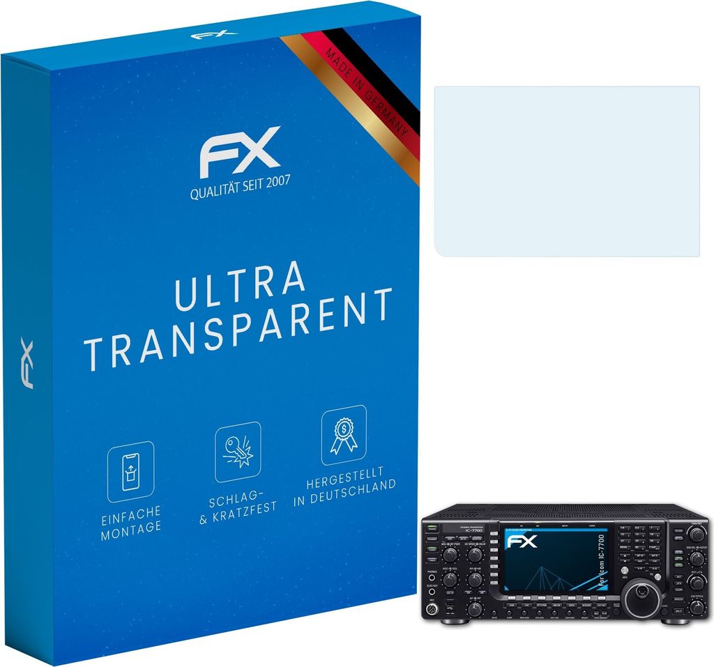 atFoliX FX-Clear 3x Schutzfolie kompatibel mit Icom IC-7700 Displayschutzfolie