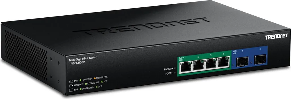 Switch Multi-Gigabit GaN 240W TRENDnet TPE-BG5062 PoE++ 2.5G et 10G SFP+