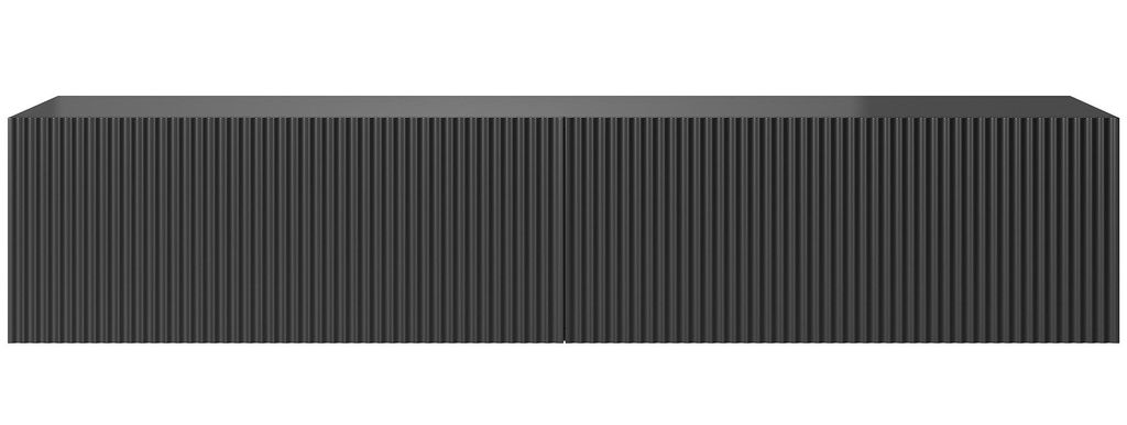 Selsey Veldio - TV-Hängeboard, schwarz mit geriffelten Produktbild 