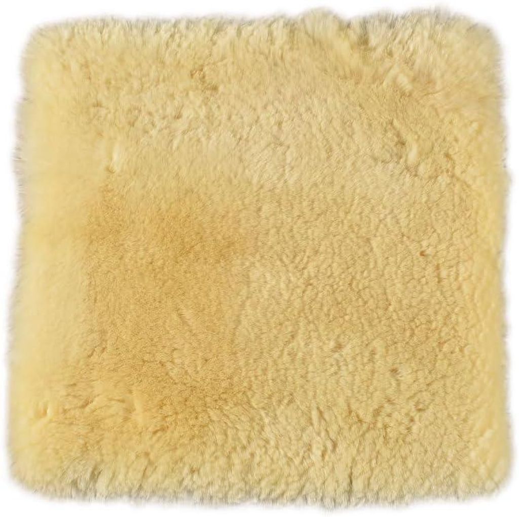 Stuhlkissen Lammfell Sitzauflage Stuhlkissen gelb medizinisch Natur 37 x 37 cm Echtes Schaffell