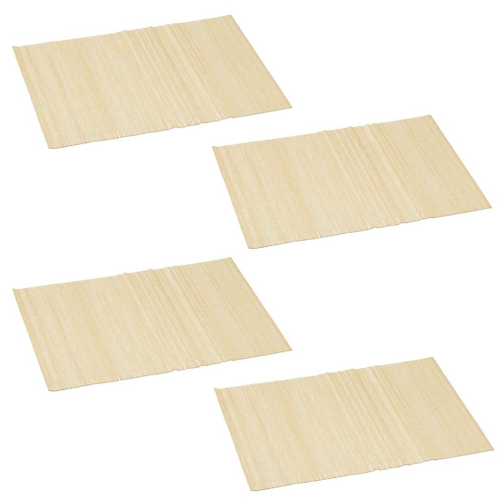 4er Set Bambus Platzmatten in Natur Tischsets Platzsets Produktbild 
