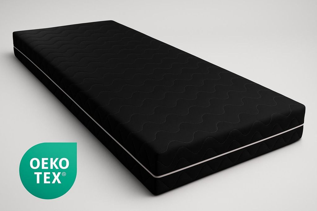 Schaumstoffmatratze 90x195cm SCHWARZ, 9 cm mittelfest, antiallergisch PEPE Furniture
