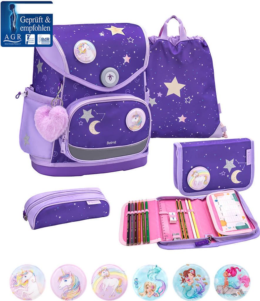 Belmil Premium Compact Plus Dahlia Schulranzen Set 5tlg. Produktbild 