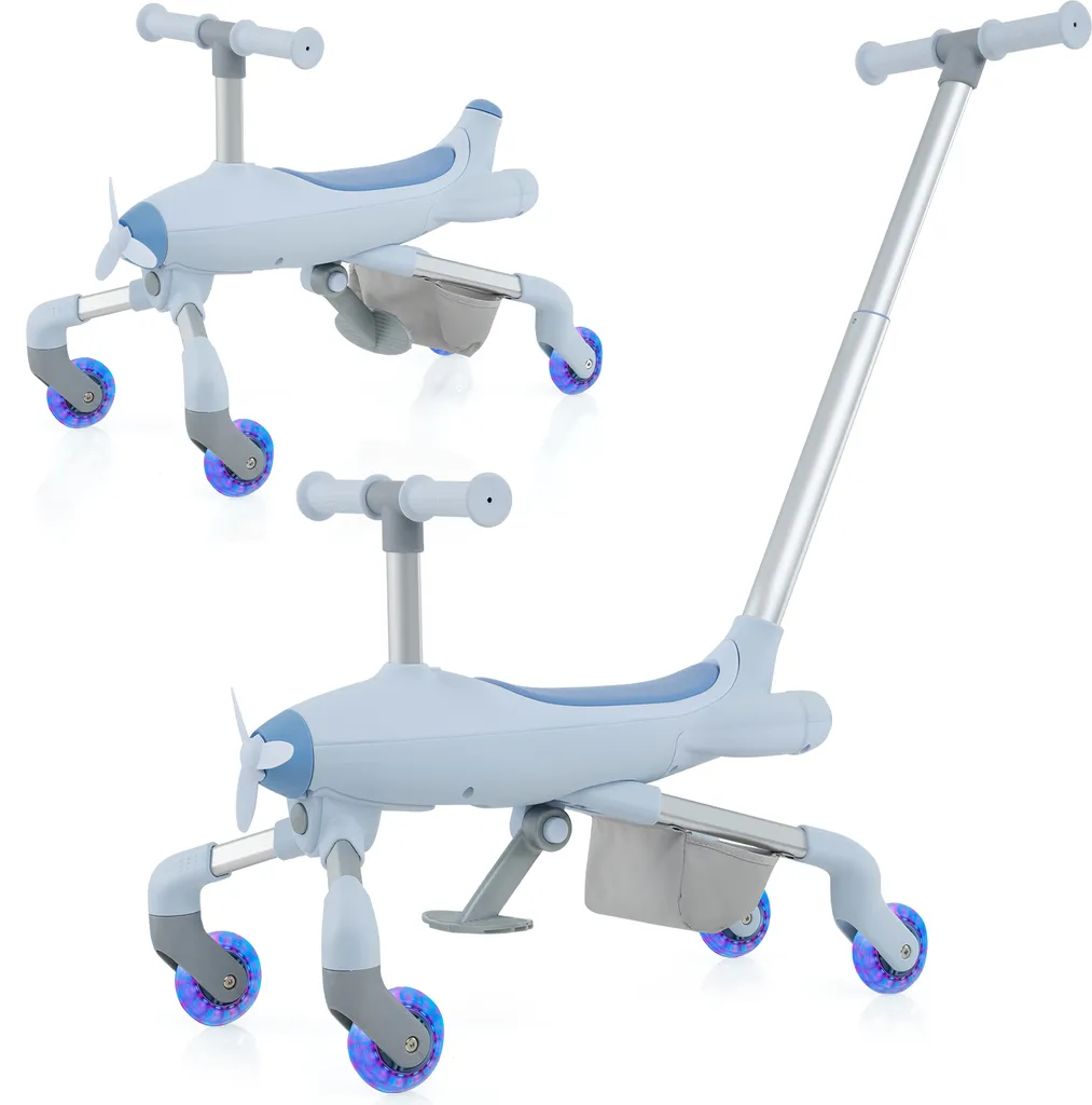 Tricycle roues LED avec canne parentale voiture à pousser 50kg