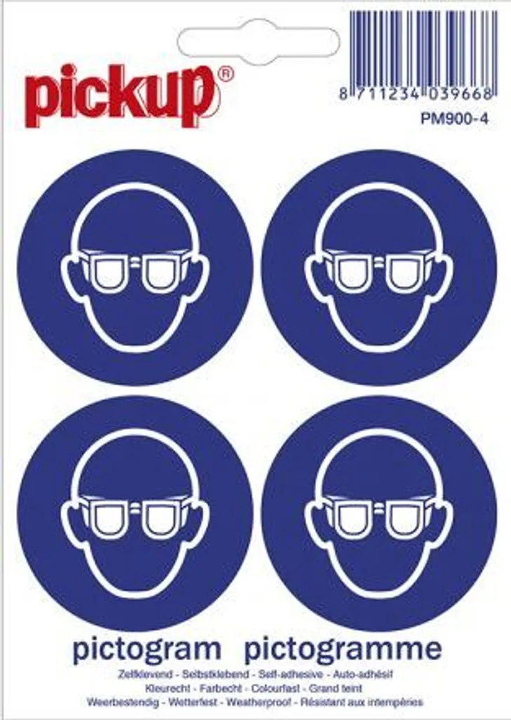 Pictogramme Lunettes obligatoires 47 mm - Pour atelier et usine - 4pcs