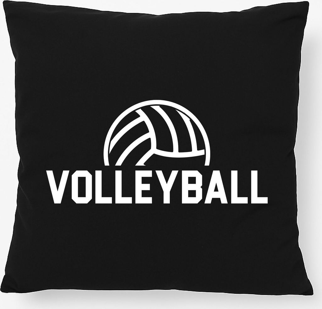 Huuraa Kissen Volleyball Schriftzug 40x40cm mit Füllung Black Baumwolle Dekokissen Geschenkidee