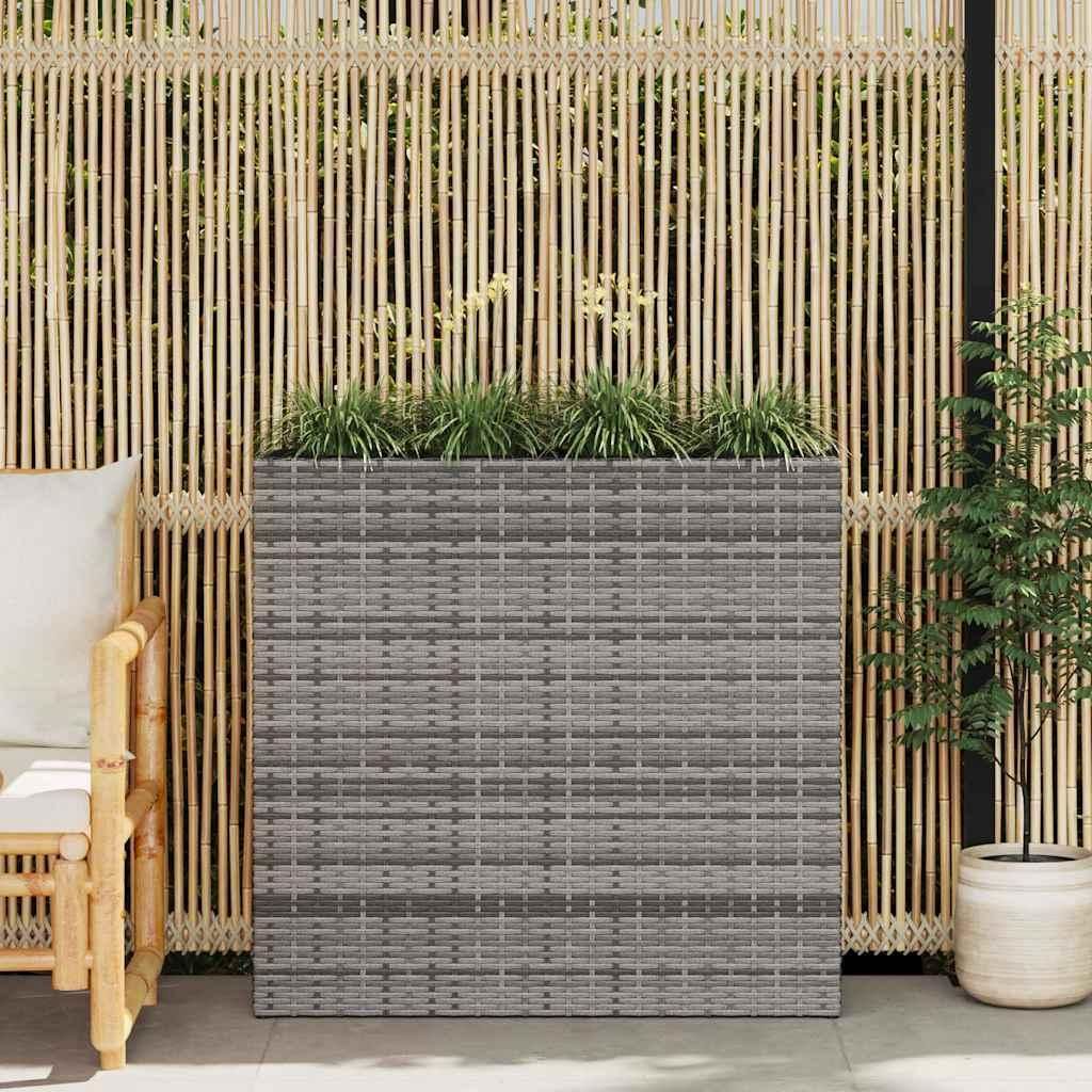 "Rabatt" Garten-Hochbeet/Pflanzgefäß/Pflanzkübel - mit 4 Töpfen Poly Rattan Weiß - Beete CC19988