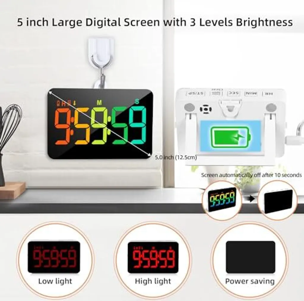 Xrexs LED Timer RGB: 10 Colori e Display 5" - Offerta Limitata - 3