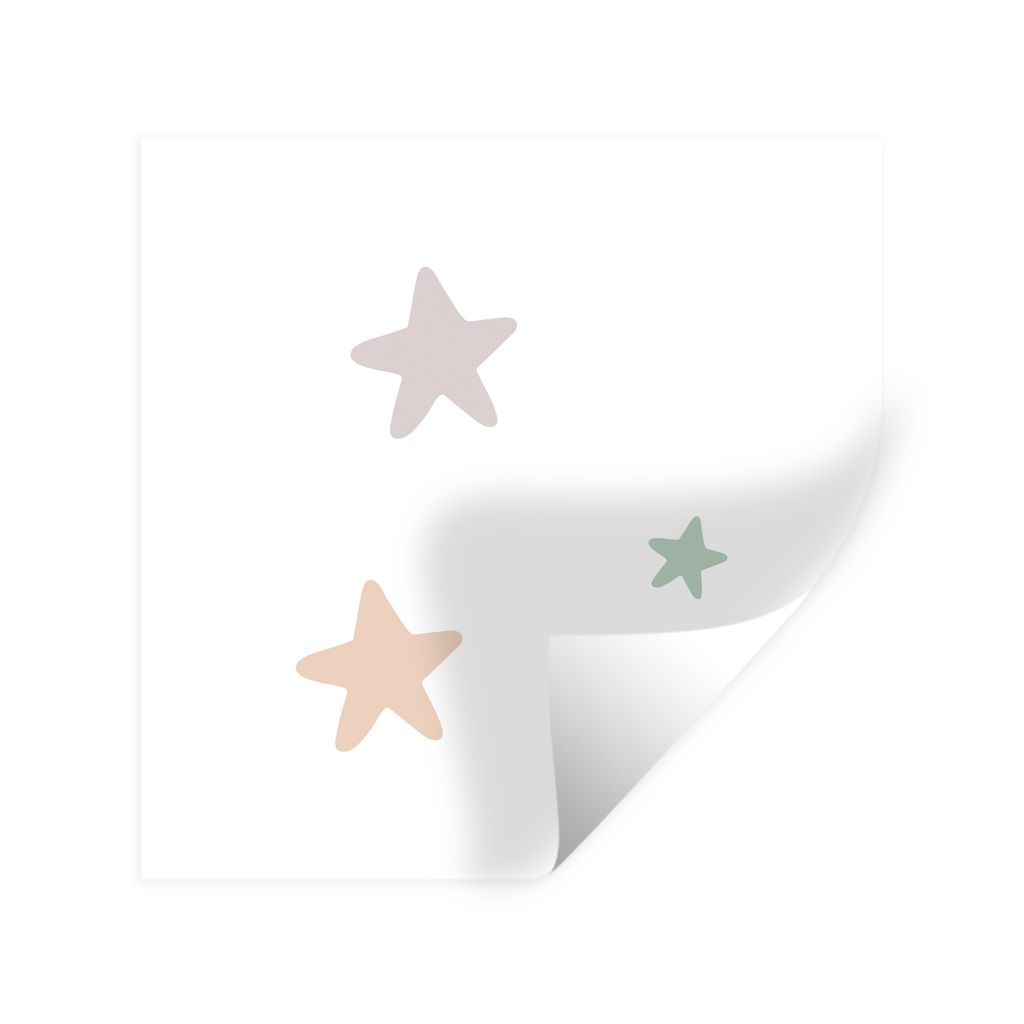 MuchoWow Wandtattoo Wandsticker Wandaufkleber Sterne - Pastell - Mädchen - Jungen - Kinder 80x80 cm Selbstklebend und Repositionierbar - Wierder...