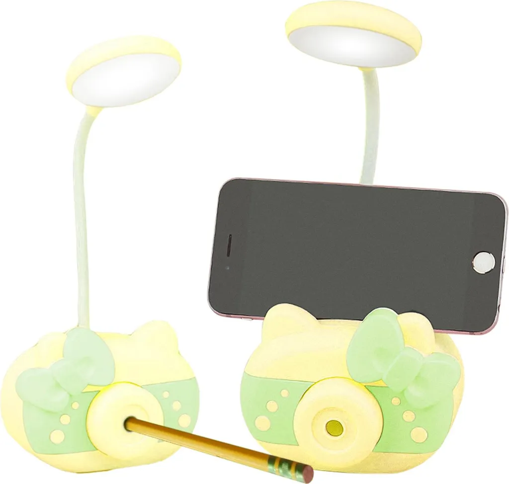 Lampe de bureau LED Retoo avec Taille-crayon intégré pour Enfant Bleu