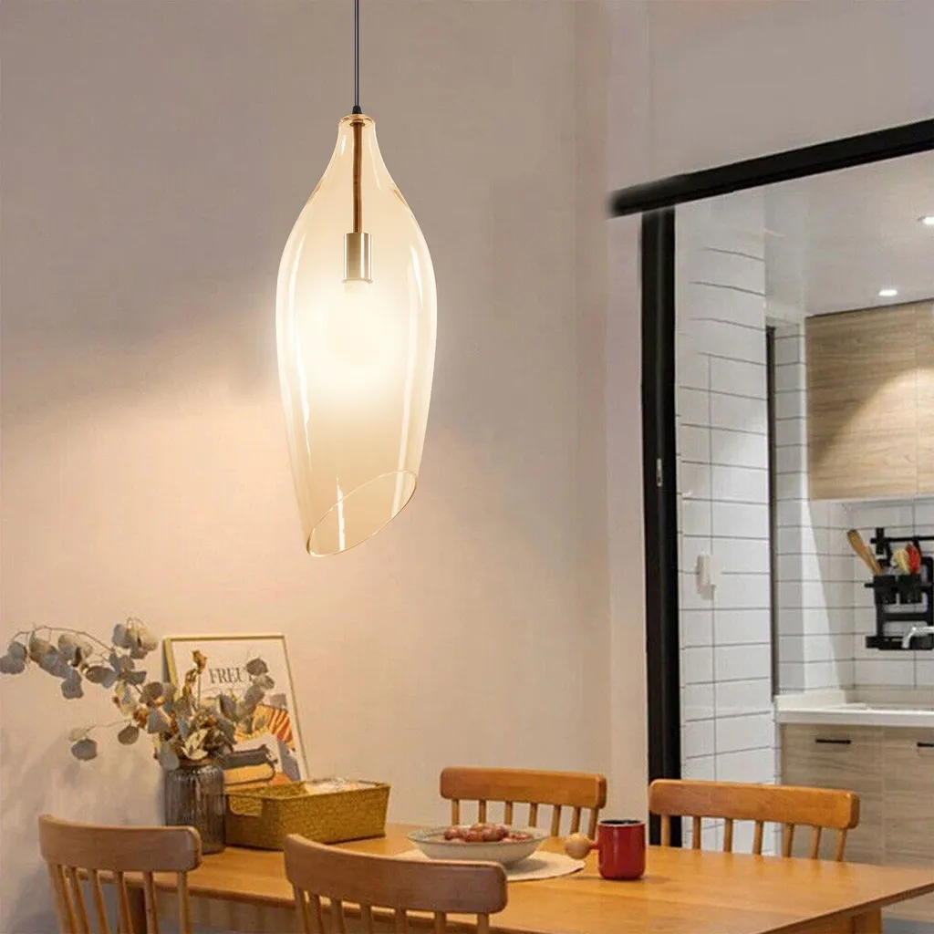 Suspension Toolight APP892-1CP en verre transparent style moderne chic