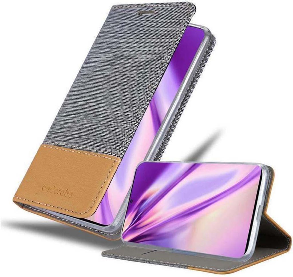 Cadorabo Hülle für Samsung Galaxy S20 PLUS Schutzhülle in Grau Handy Hülle Etui Book Case Cover