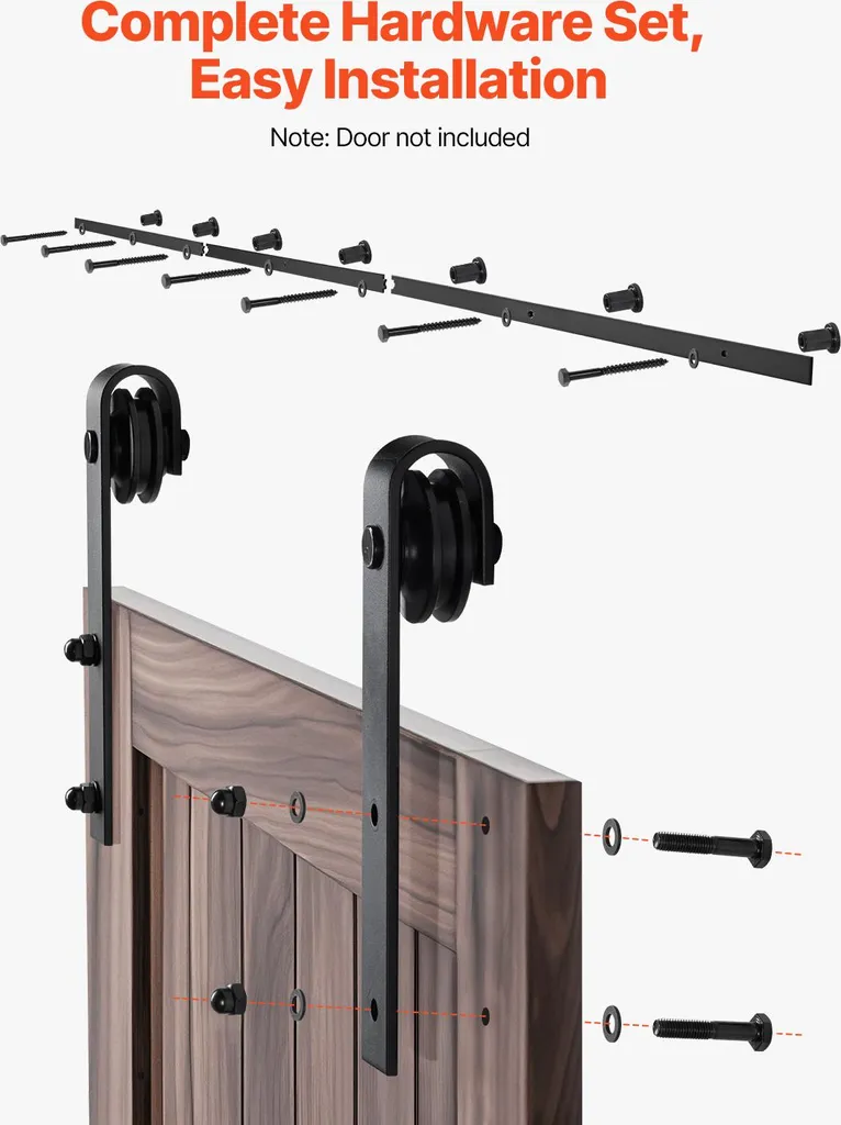 Kit Ferramenta Porta Fienile VEVOR 10ft Nero | Design Loft Industriale - 5