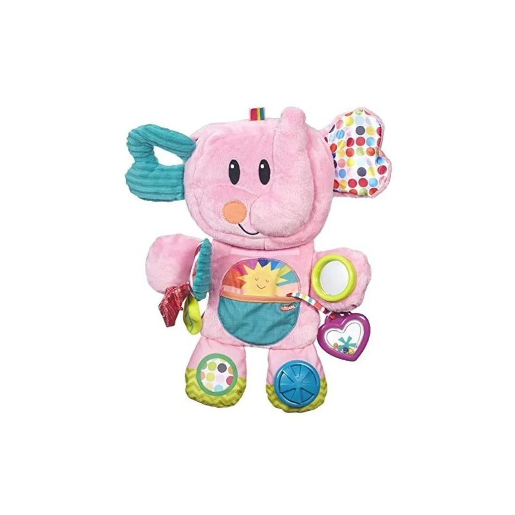 Doudou éléphant rose Playskool, jouet d'éveil premier âge nomade