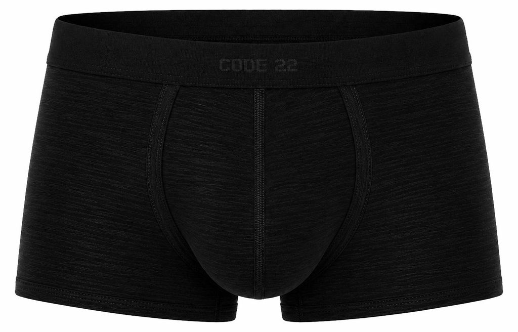 CODE 22 - Herren Boxer Slip Unterwäsche - Zebra Trunk Black - 1x Größe L