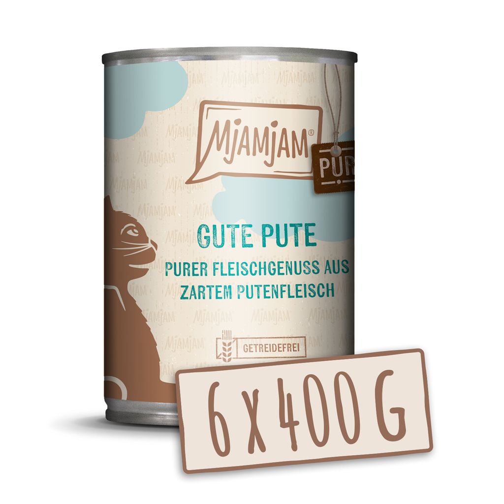 MjAMjAM - 6x400g dosen Pute pur Nassfutter für Katzen Produktbild 