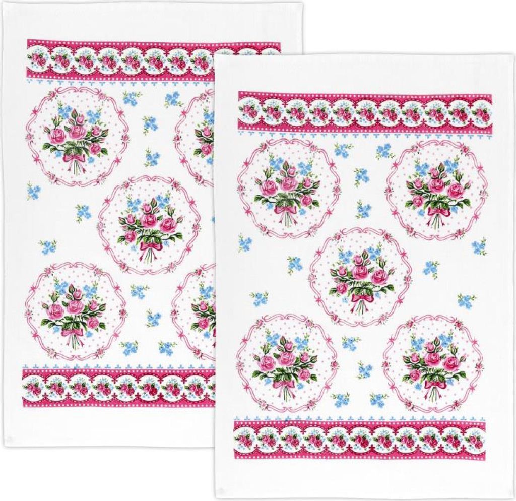 Küchentücher - 2er-Set - 40x60 cm - Pink,Blau