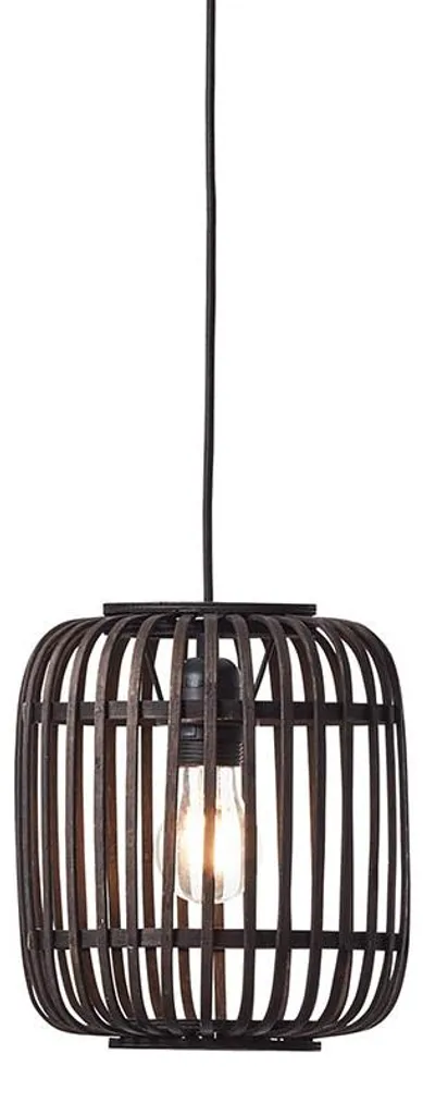 Suspension MATHIAS Endon brun foncé 1xE27x20W en bambou 148,5x22x22cm