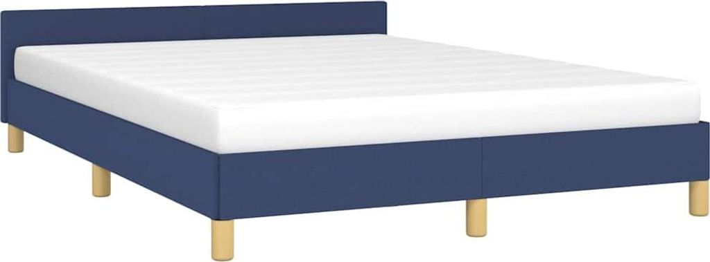 vidaXL Bettgestell mit Kopfteil ohne Matratze Blau 140x200 Produktbild 