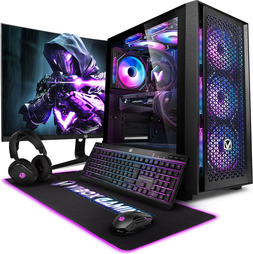 Vibox VII-216 Gaming PC Set Komplett - Monitor 27 Zoll - Intel Core i9 10900F 5,2 GHz - AMD Radeon RX 9070 XT 16 GB - 32 GB RAM - 1 TB NVMe M.2 SSD...