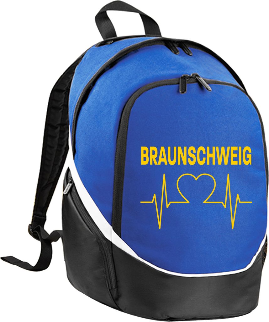 multifanshop Rucksack - Braunschweig - Herzschlag, blau, Größe one size
