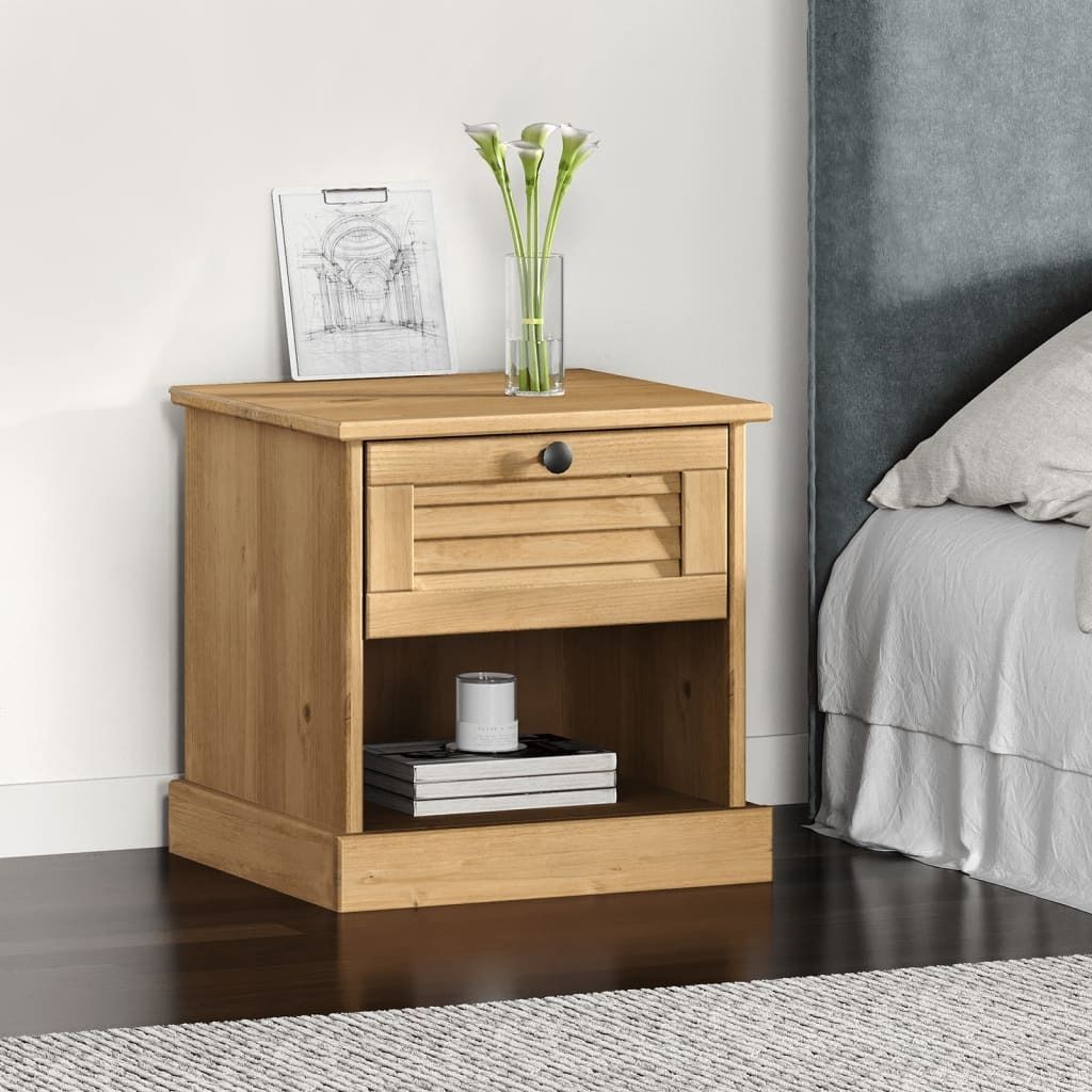 “2026 Moderne“Nachttisch VIGO 42x35x42cm Massivholz Kiefer - Nachttische & -schränke Designermöbel 5247953