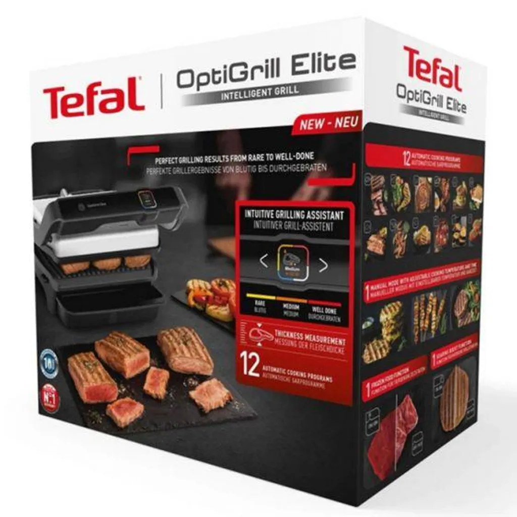 Gril électrique Tefal Optigrill Elite GC750D avec 12 programmes de cuisson - 14