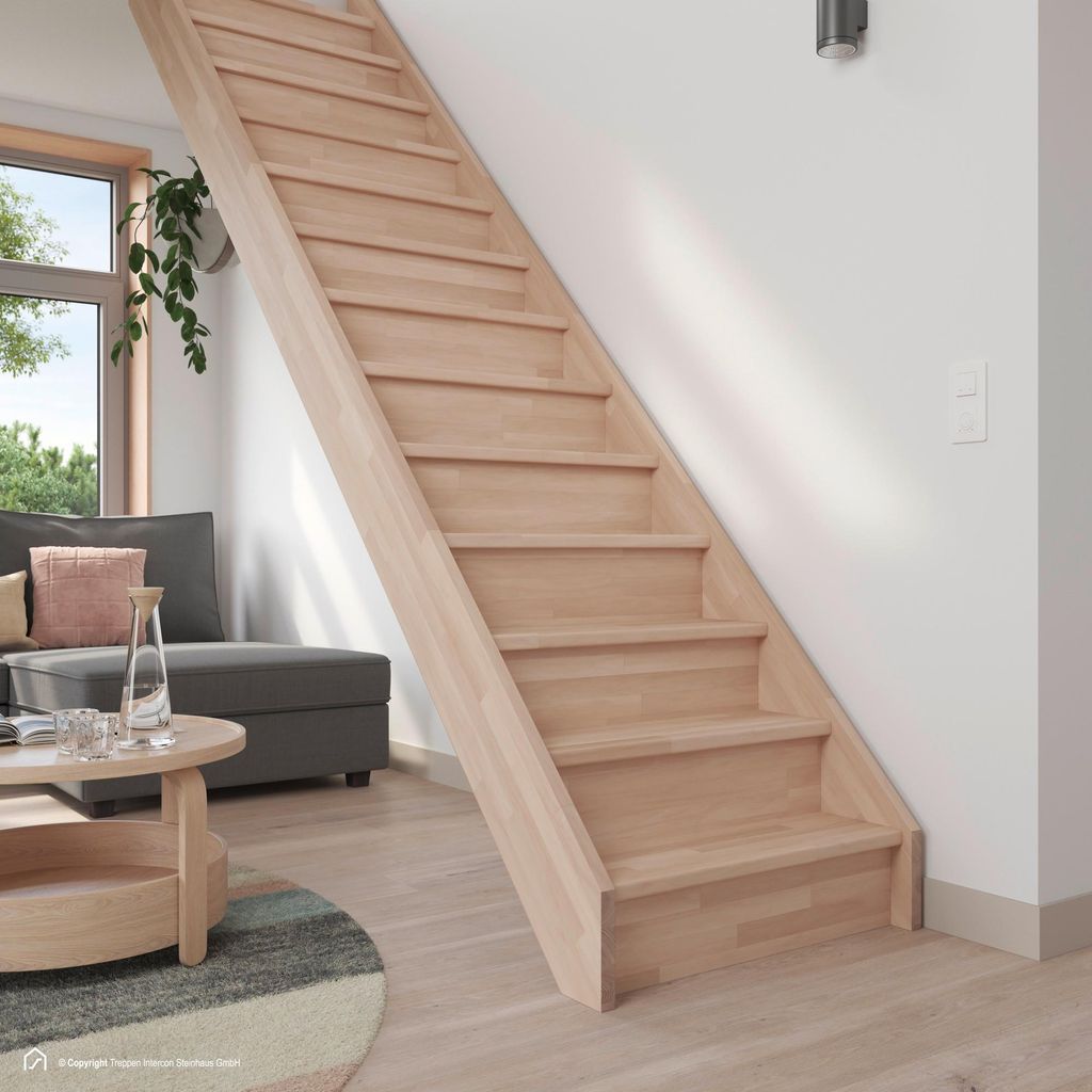 Holztreppe Intercon Casablanca | Buche | gerader Verlauf | Produktbild 