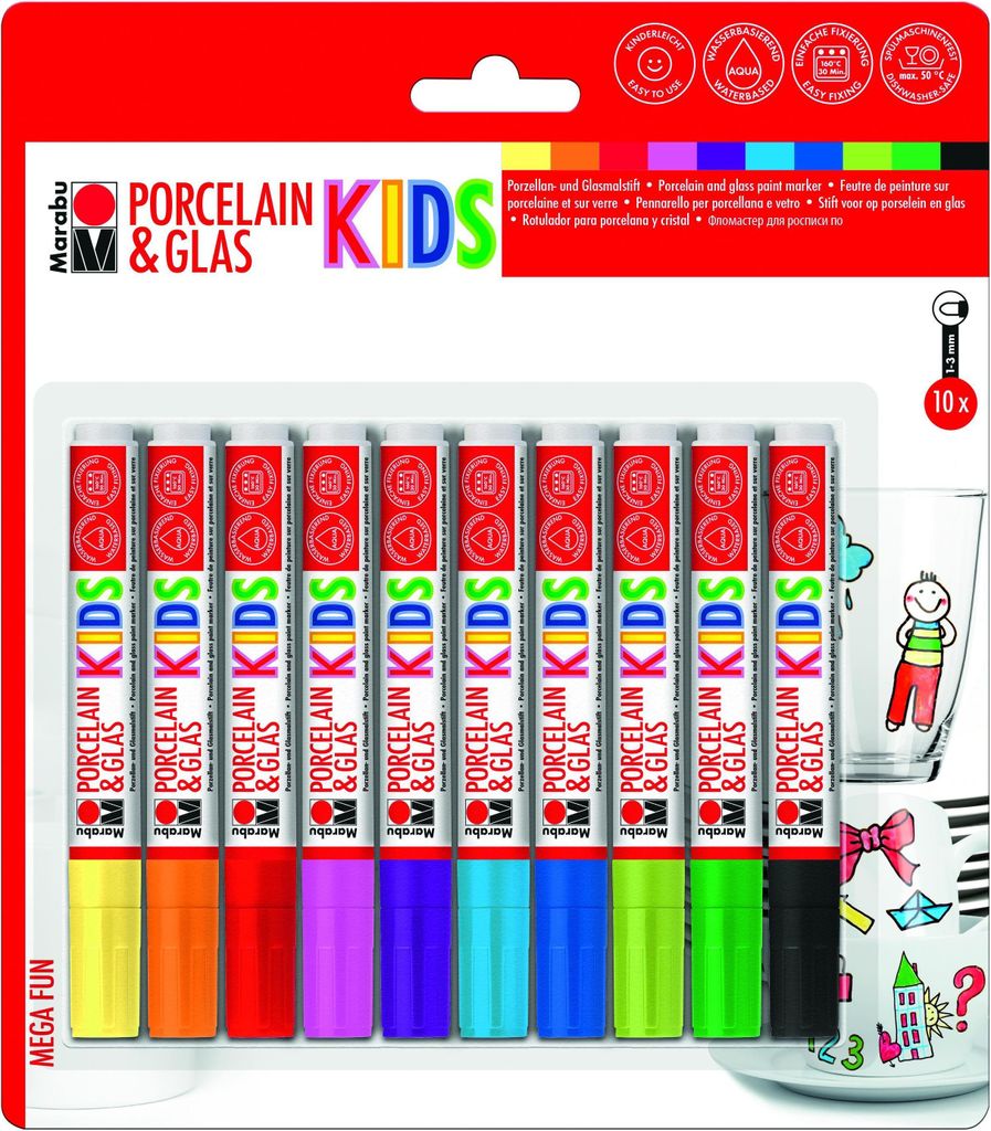 Marabu 125000000084 Marker "Porcelain & Glas KIDS" MEGA Image du produit 