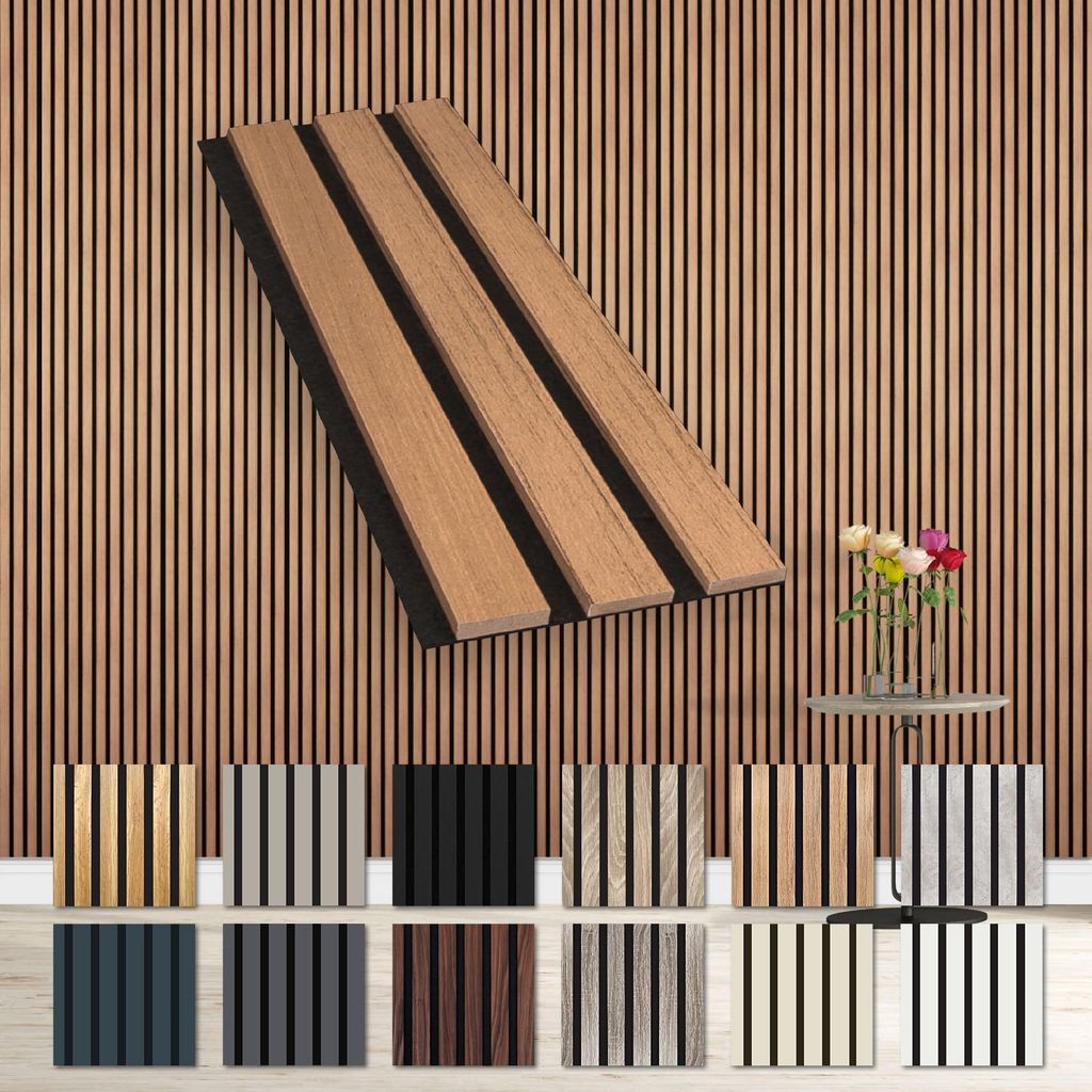 HEXIM Akustikpaneele Musterstück - flexible Lamellenwand Holz MDF Wandpaneele Lamellenverkleidung Wandverkleidung Innendekoration schalldämmend (...