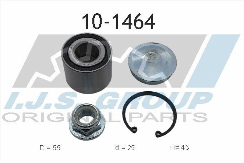 IJS GROUP Radlagersatz Hinten für RENAULT Clio IV Schrägheck (BH) 55mm 10-1464