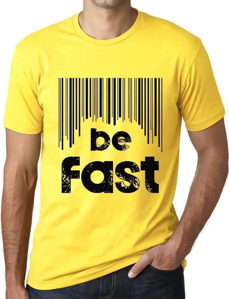 Herren Grafik T-Shirt Barcode schnell sein – Barcode Be Fast – Öko-Verantwortlich Vintage Jahrgang Kurzarm Lustige Druck Geburtstag Geschenk Mann