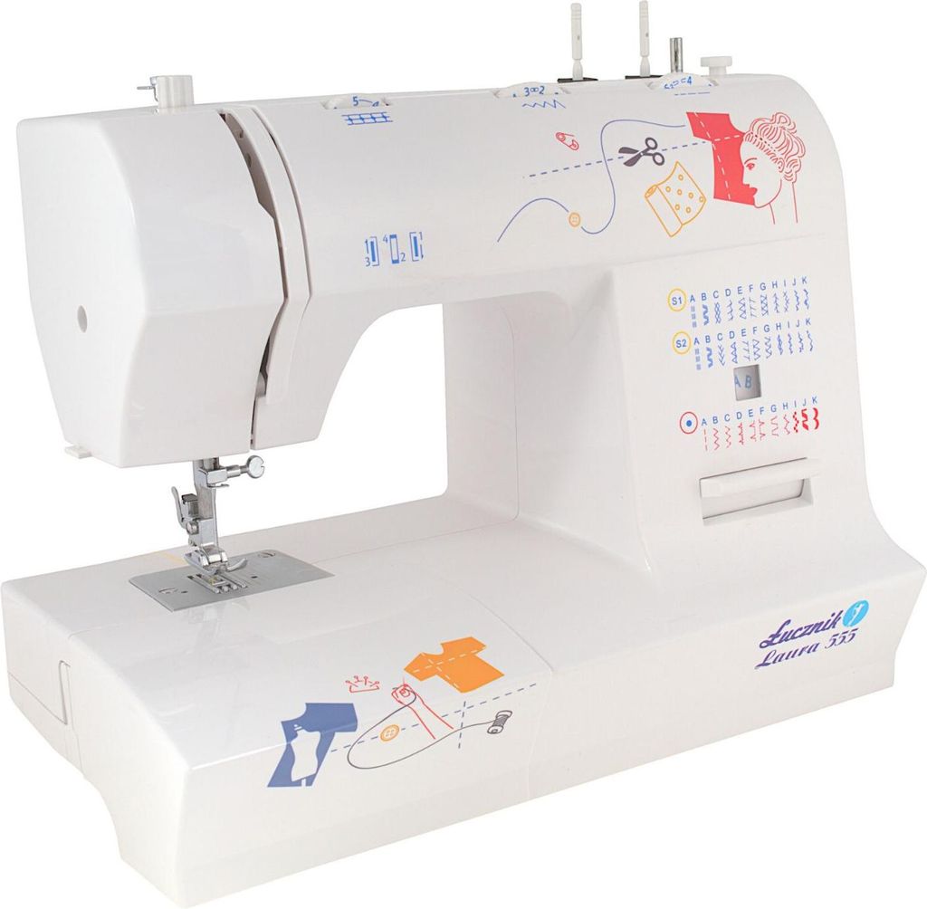 Łucznik LAURA 555, Rot, Weiß, Halbautomatische Nähmaschine, Produktbild 