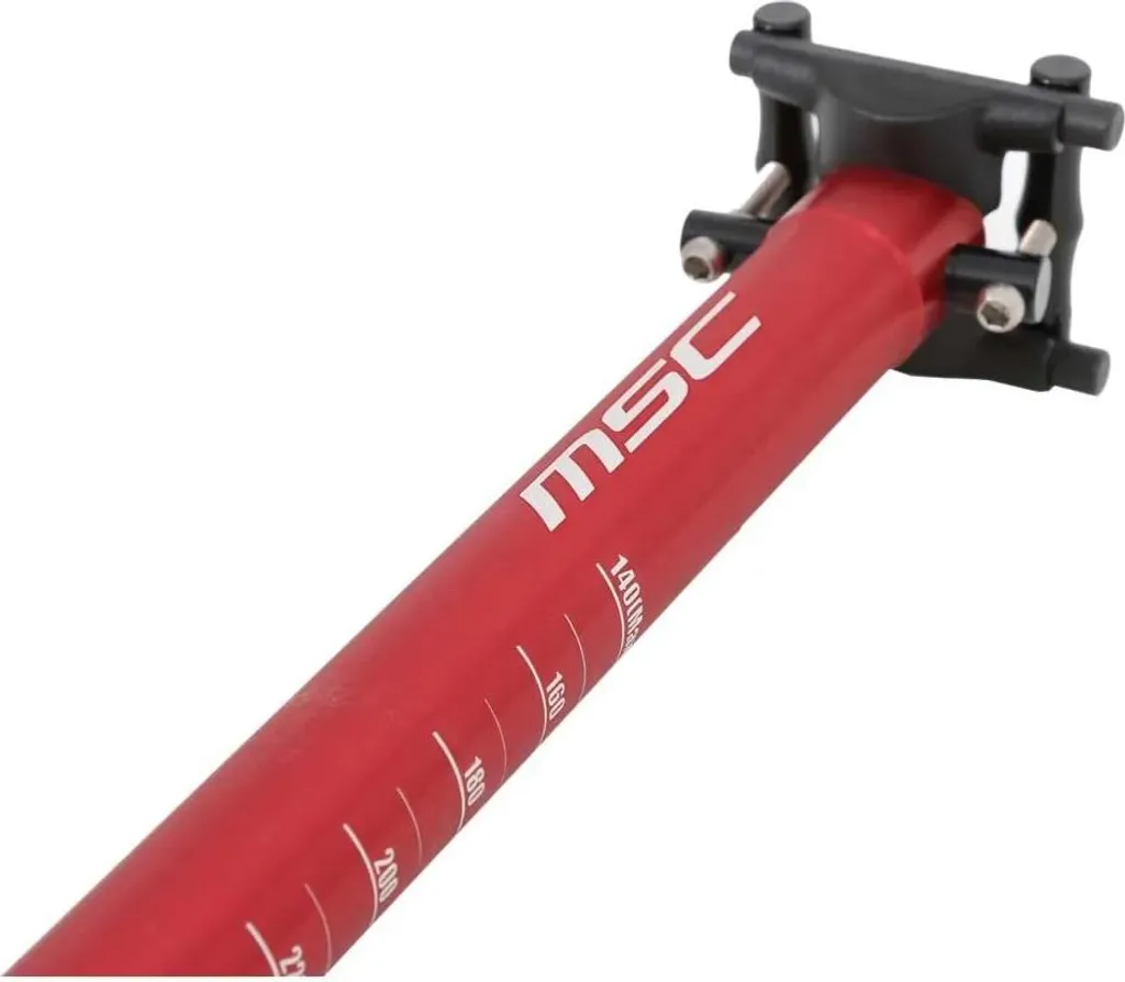 Tige de selle légère Msc Ultralight rouge 31.6 mm haute résistance 410 mm