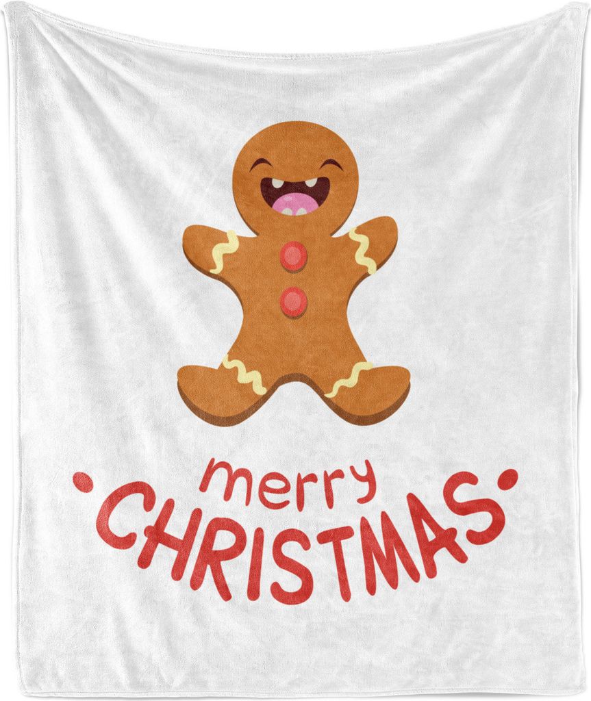 ABAKUHAUS Weihnachten Weich Flanell Fleece Decke, Lustiger Lebkuchen-Plätzchen, Gemütlicher Plüsch für den Innen- und Außenbereich, 125 x 175 ...