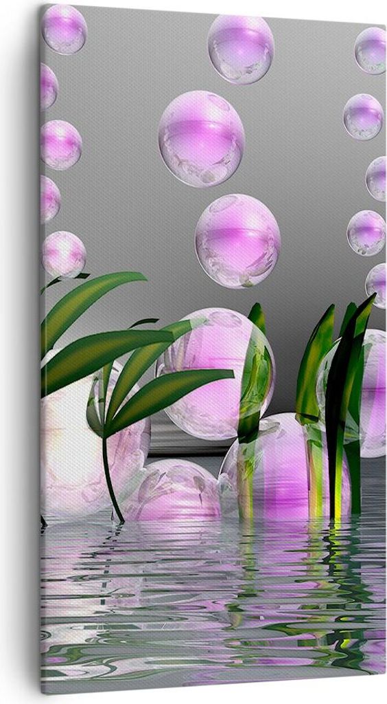 Bild auf Leinwand - Leinwandbild - Computer Grafik Blase - 45x80cm - Wand Bild - Wanddeko - Leinwanddruck - Bilder - Kunstdruck - Wanddekoration - ...