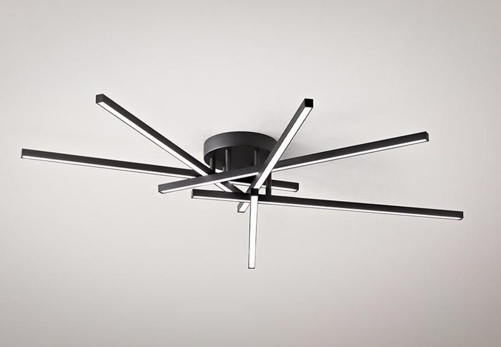 LED-Deckenleuchte 70 W aus mattschwarzem Aluminium, 4900 lm, dimmbar, CCT 3000-6000 K, modernes Design, IP20 - Perenz