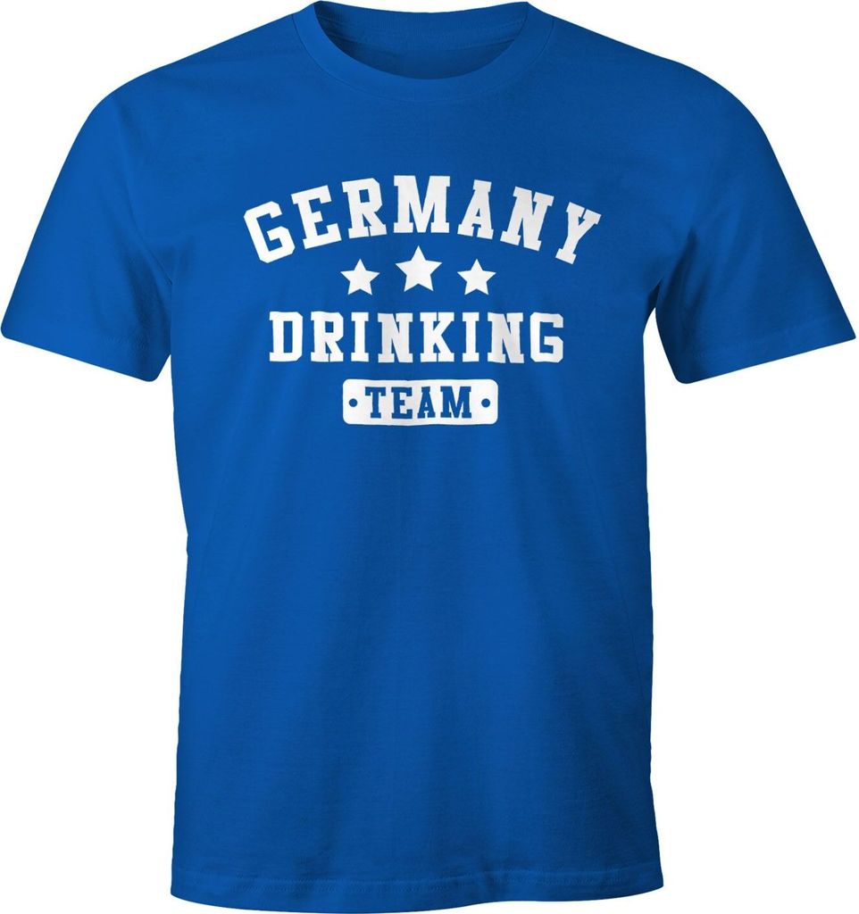 Herren T-Shirt Germany Drinking Team Bier Fun-Shirt Moonworks blau M
